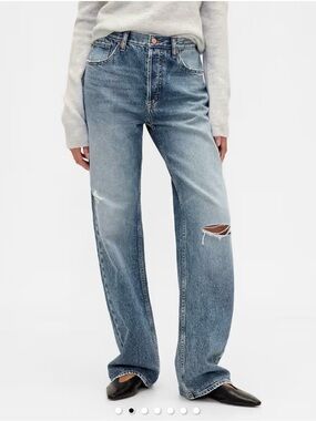 GAP Destructed Relaxed Straight Jeans 33/16R